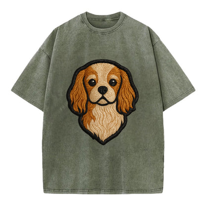 Cavalier King Charles Spaniel - Modern g - Vintage T-shirt - Army Green
