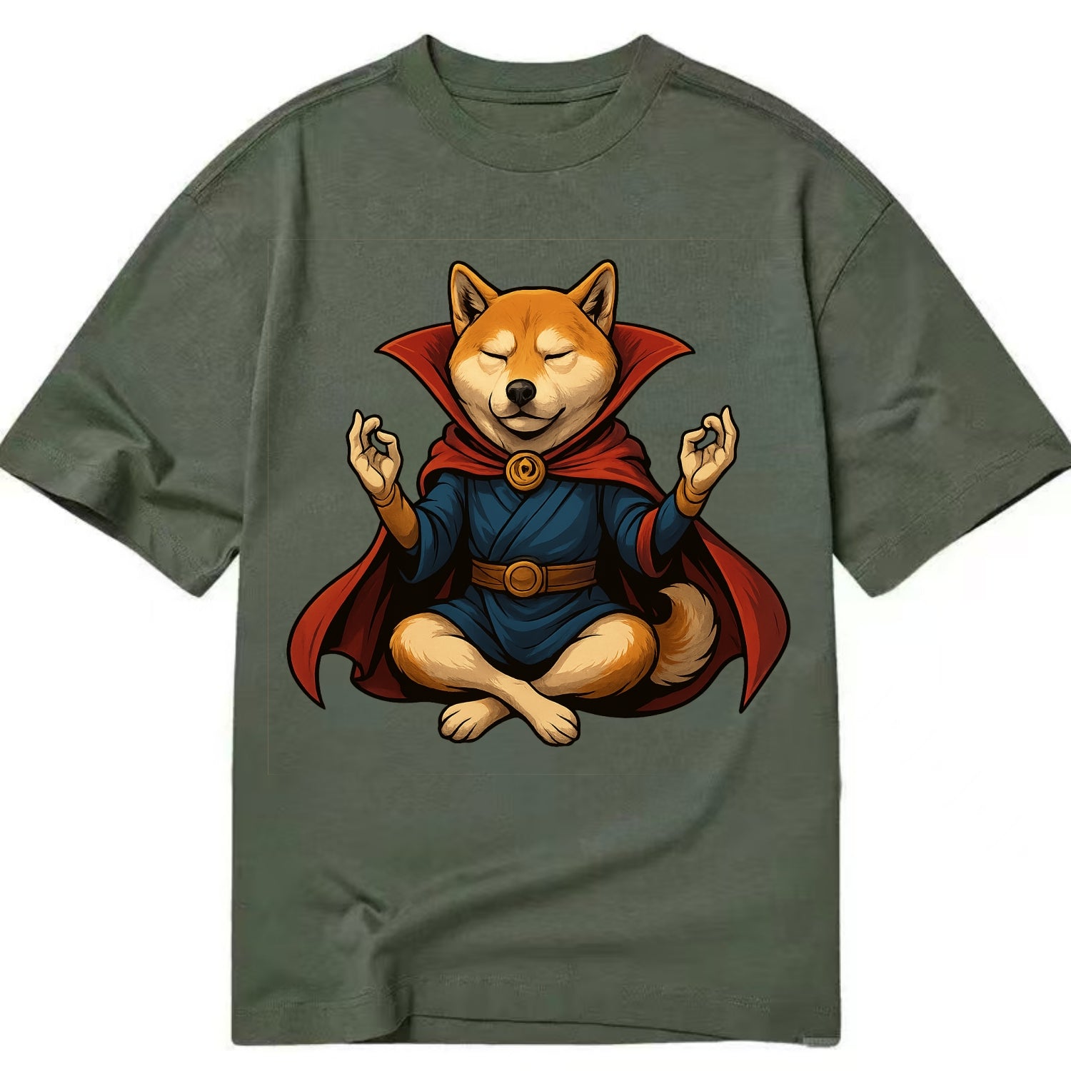 Shiba Inu Doctor Strange  - Classic T-shirt - Army Green