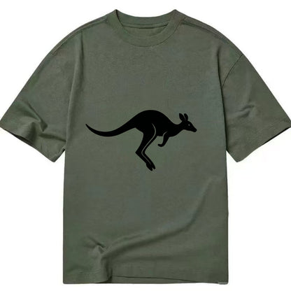 Kangaroo leaping across outback - Classic T-shirt - Army Green