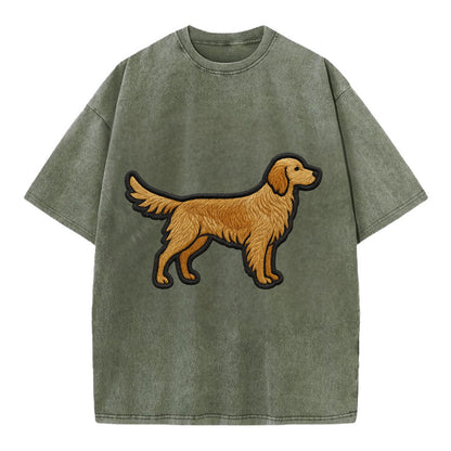 English Setter - Trendy feathered design - Vintage T-shirt - Army Green