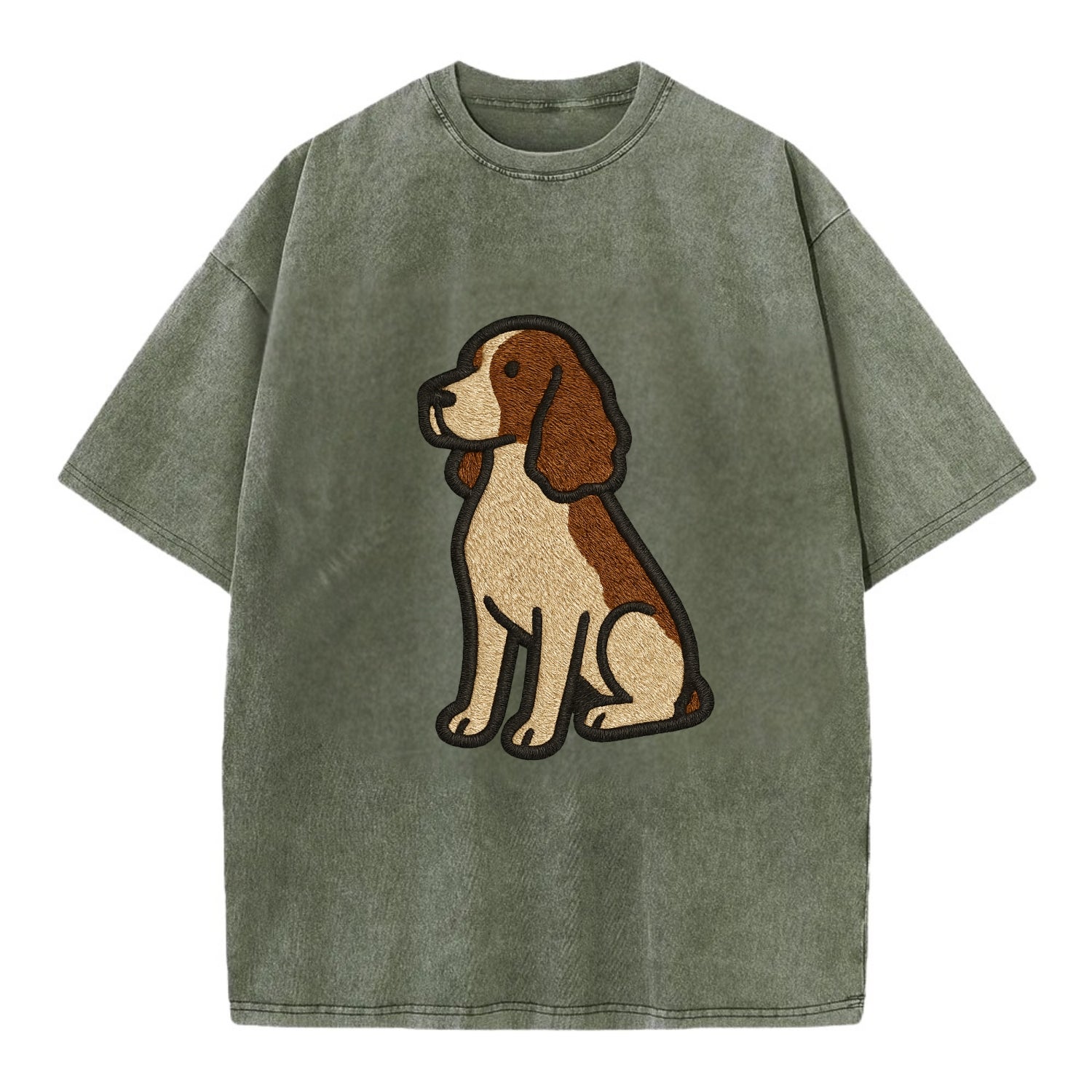 English Springer Spaniel - Modern spanie - Vintage T-shirt - Army Green
