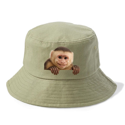 Capuchin Monkey  - Bucket Hat - Army Green