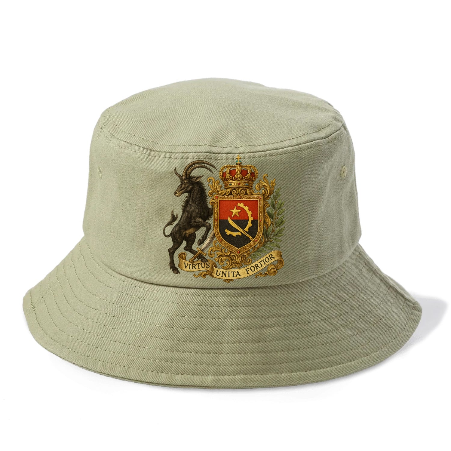 Angola Giant Sable Emblem  - Bucket Hat - Army Green