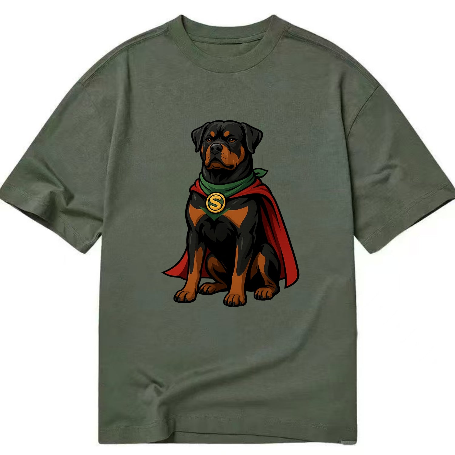 Rottweiler Strong Hero  - Classic T-shirt - Army Green