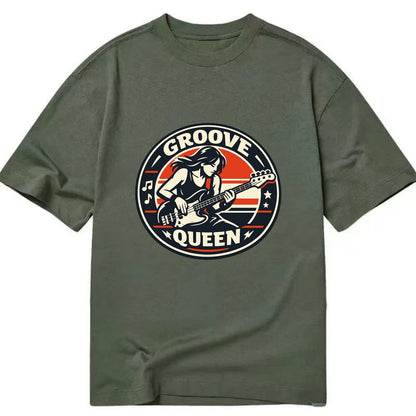 Groove Queen Emblem - Classic T-shirt - Army Green