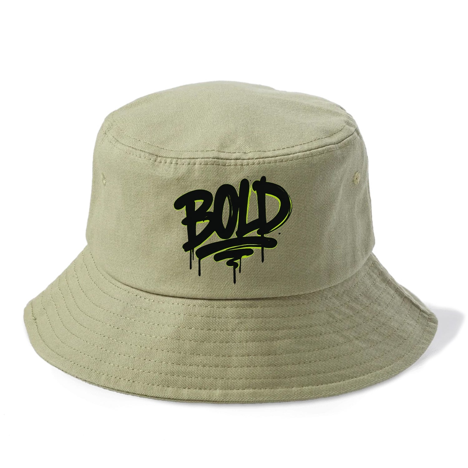 Bold typography design - "BOLD" - courageous, standing out - Bucket Hat - Army Green