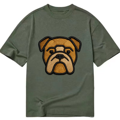 Bulldog - Minimalist geometric design wi - Classic T-shirt - Army Green