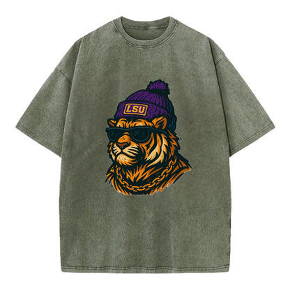LSU Mike Tiger - Vintage T-shirt - Army Green