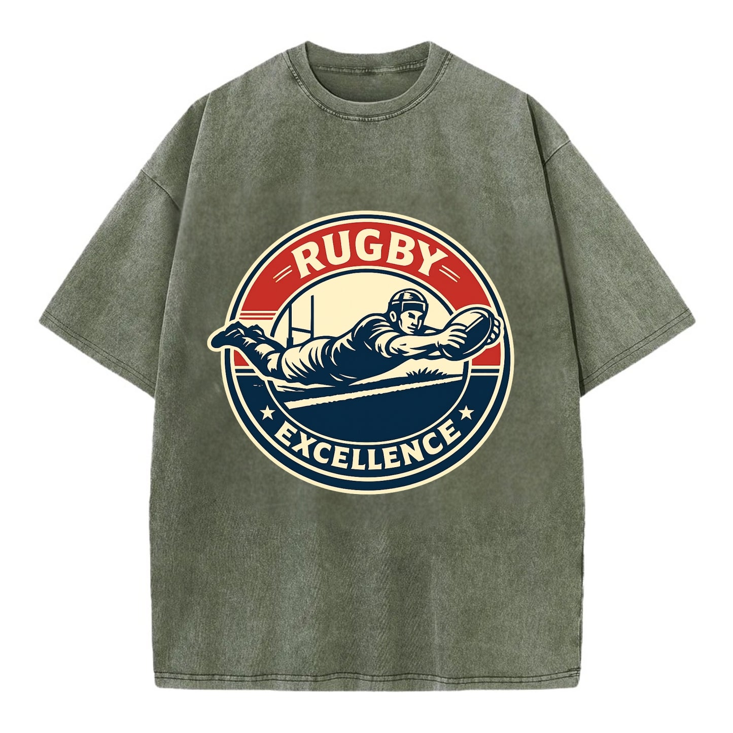 Epic Try Dive Emblem - Vintage T-shirt - Army Green