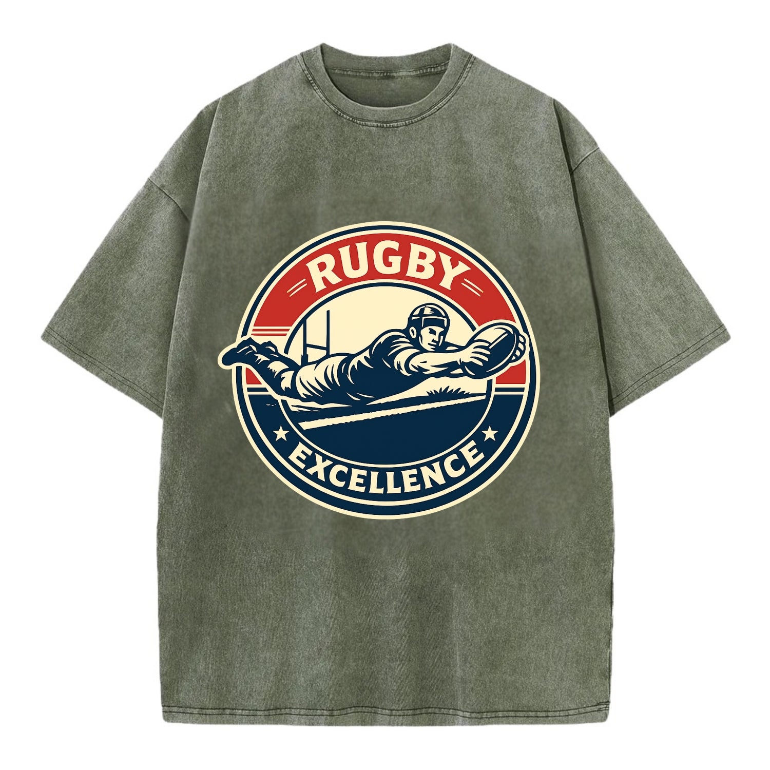 Epic Try Dive Emblem - Vintage T-shirt - Army Green