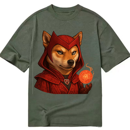 Shiba Inu Scarlet Witch  - Classic T-shirt - Army Green