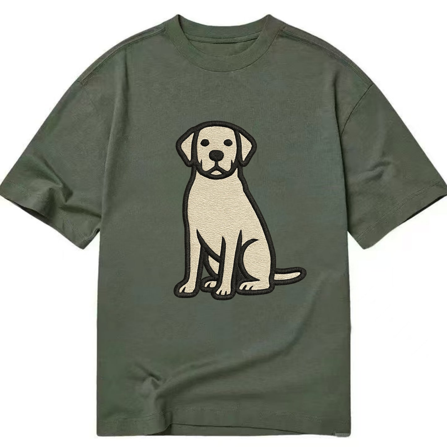 Goldador - Golden Lab mix sitting pose - Classic T-shirt - Army Green