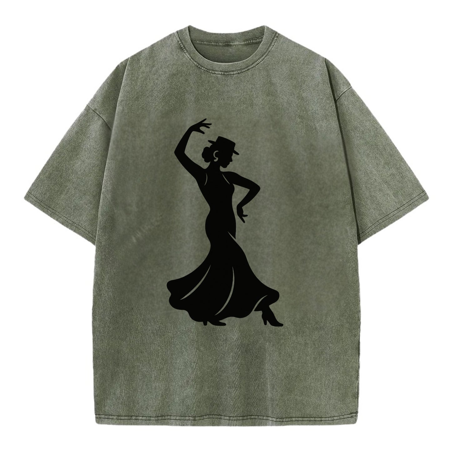Flamenco dancer passionate stance - Vintage T-shirt - Army Green