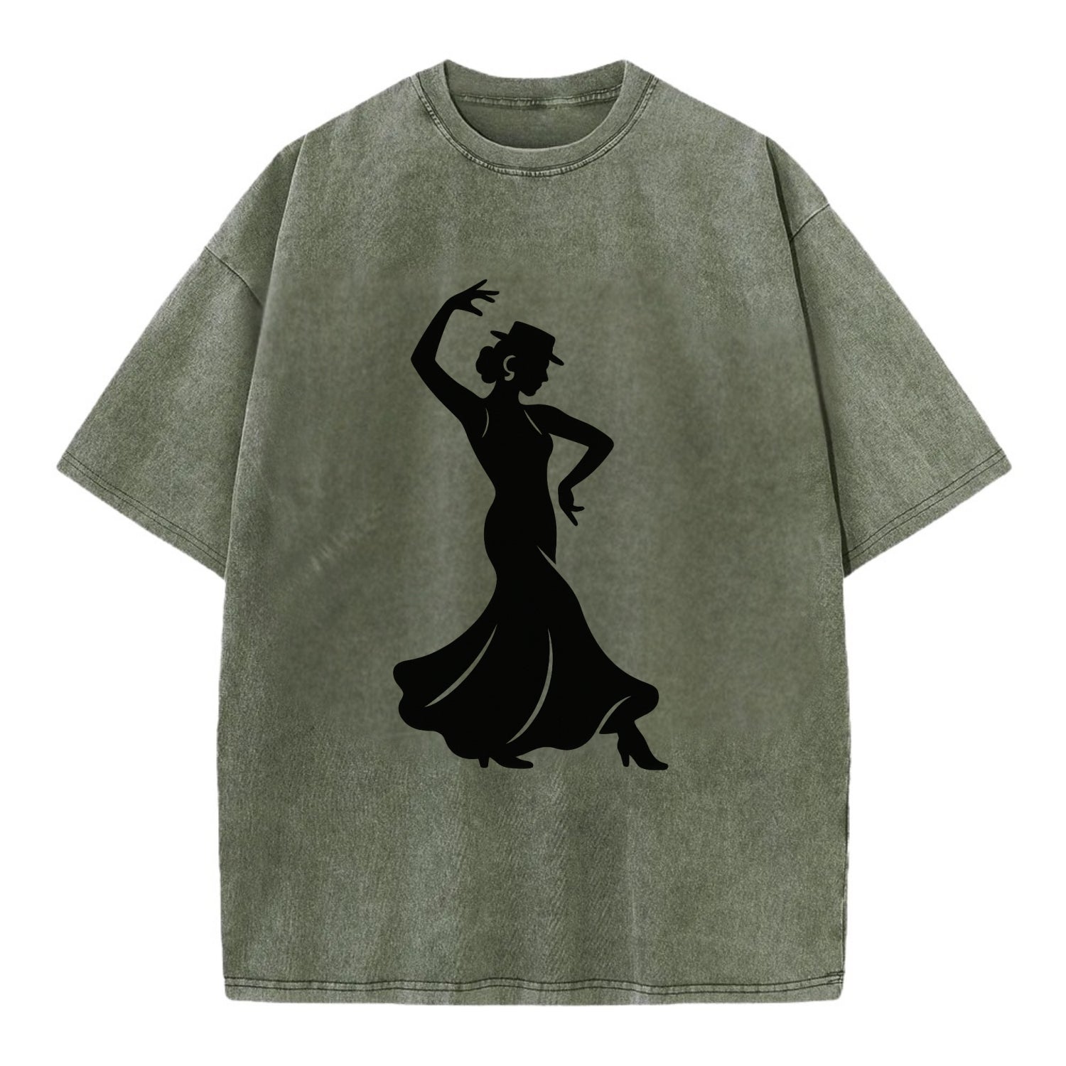 Flamenco dancer passionate stance - Vintage T-shirt - Army Green