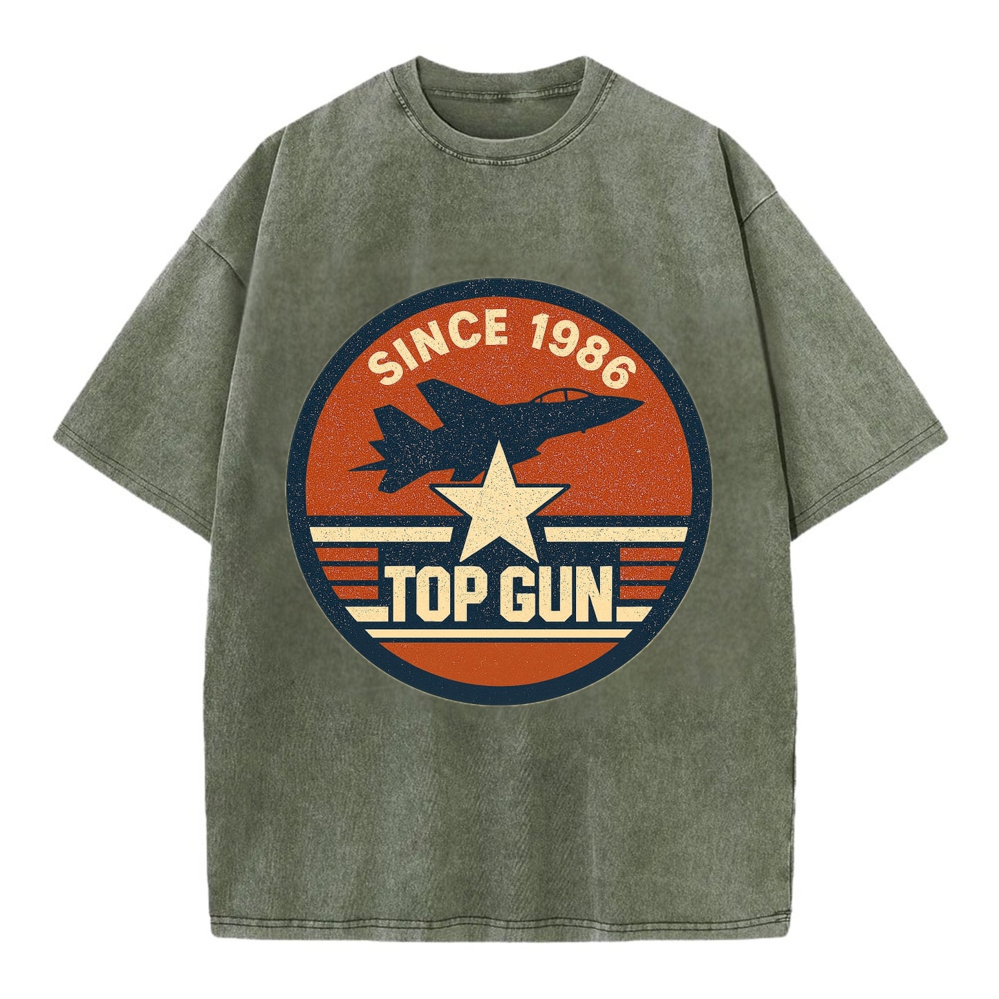 Top Gun Since 1986 - Vintage T-shirt - Army Green