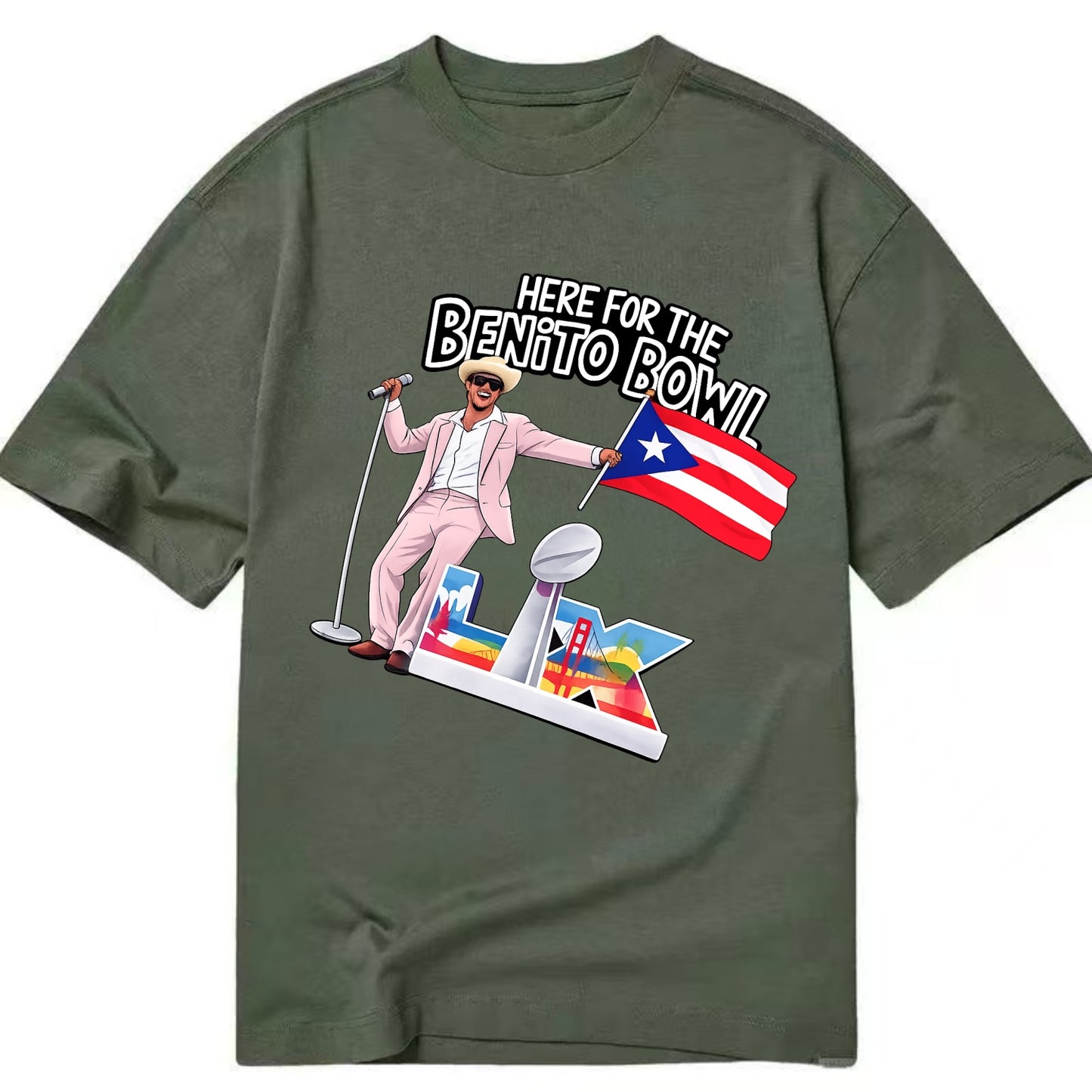 Here For The Bento Bowl - Classic T-shirt - Army Green