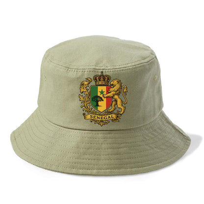 Senegal Lion Emblem  - Bucket Hat - Army Green