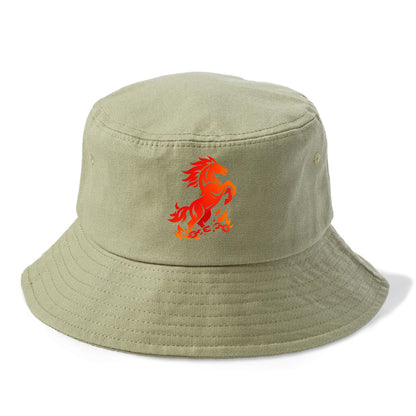 FREEDOM FLAMES | Wild horse breaking fire chains | Liberation | Barriers burned | - Bucket Hat - Army Green