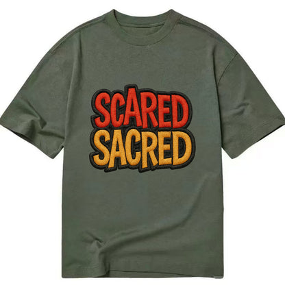 SCARED;SACRED JOURNEY Spiritual Purple Hat - Classic T-shirt - Army Green