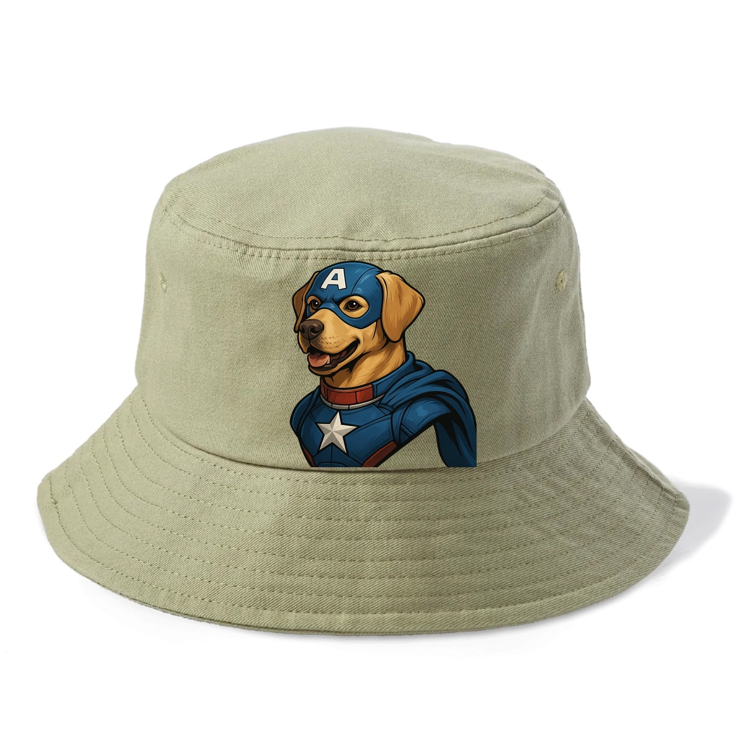 Labrador Patriotic Hero  - Bucket Hat - Army Green