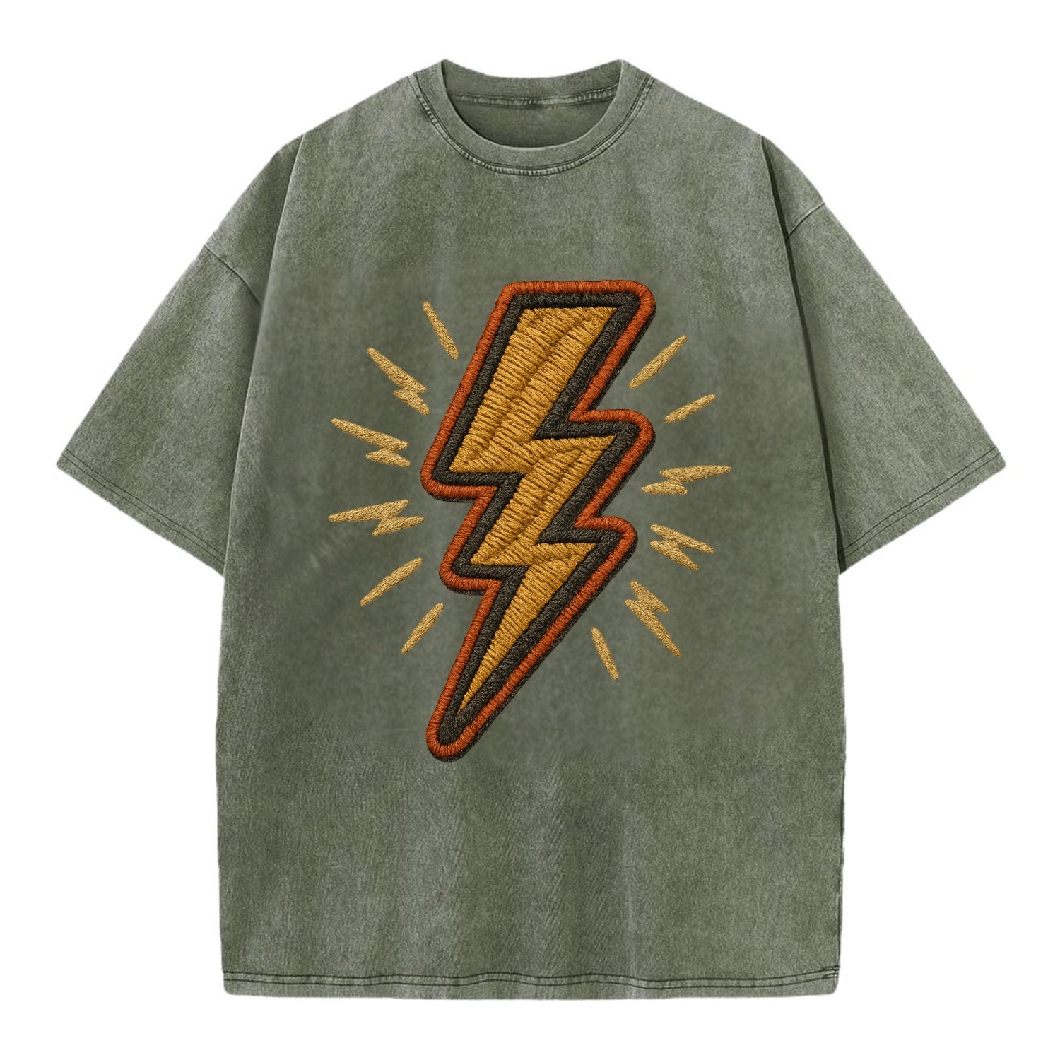 Lightning Bolt  - Vintage T-shirt - Army Green