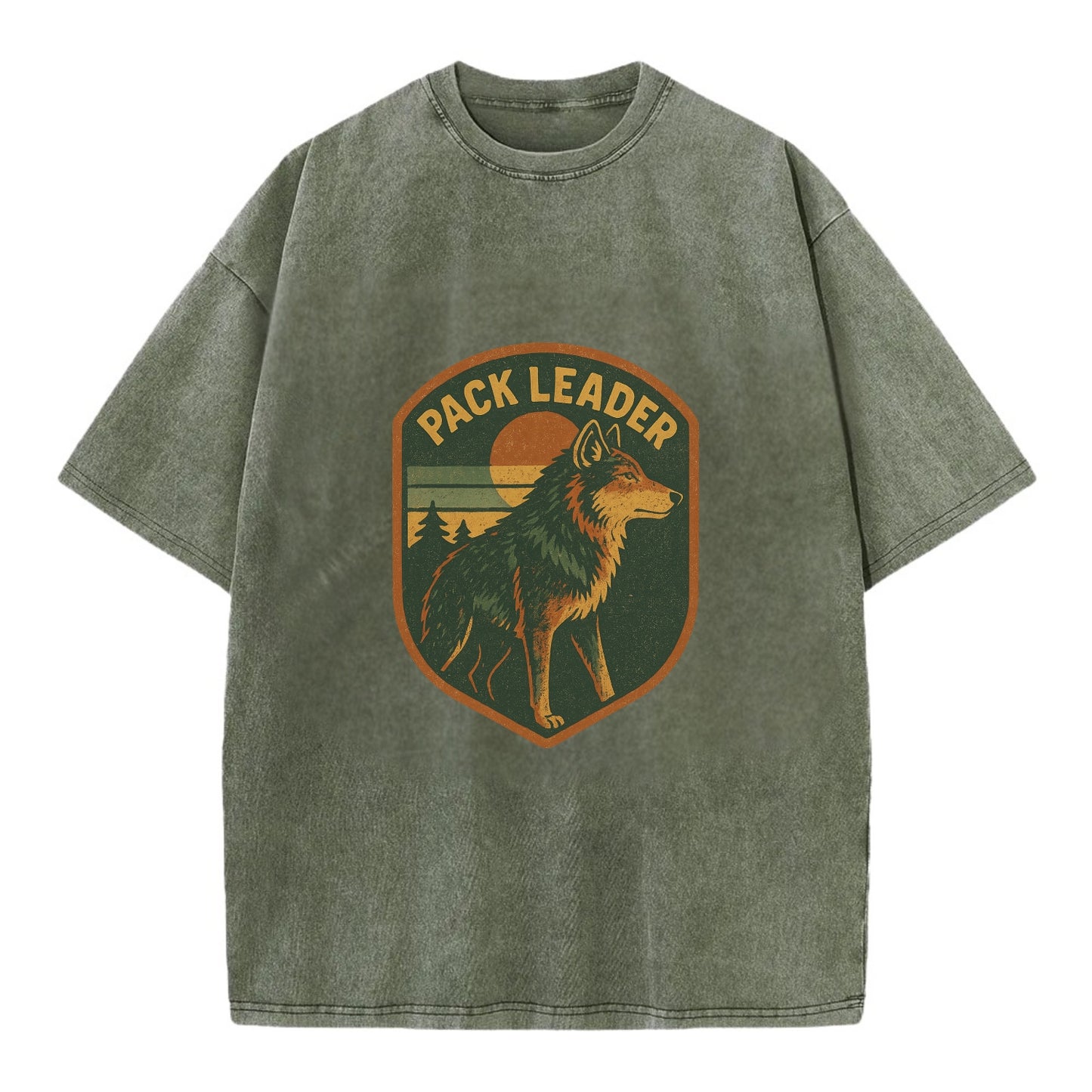 Pack Leader  - Vintage T-shirt - Army Green