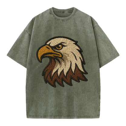American Eagle Head  - Vintage T-shirt - Army Green