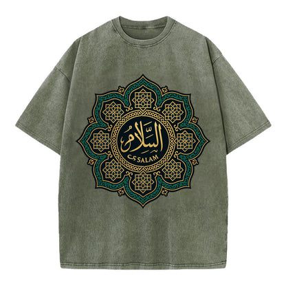 As-Salam Mandala - Vintage T-shirt - Army Green