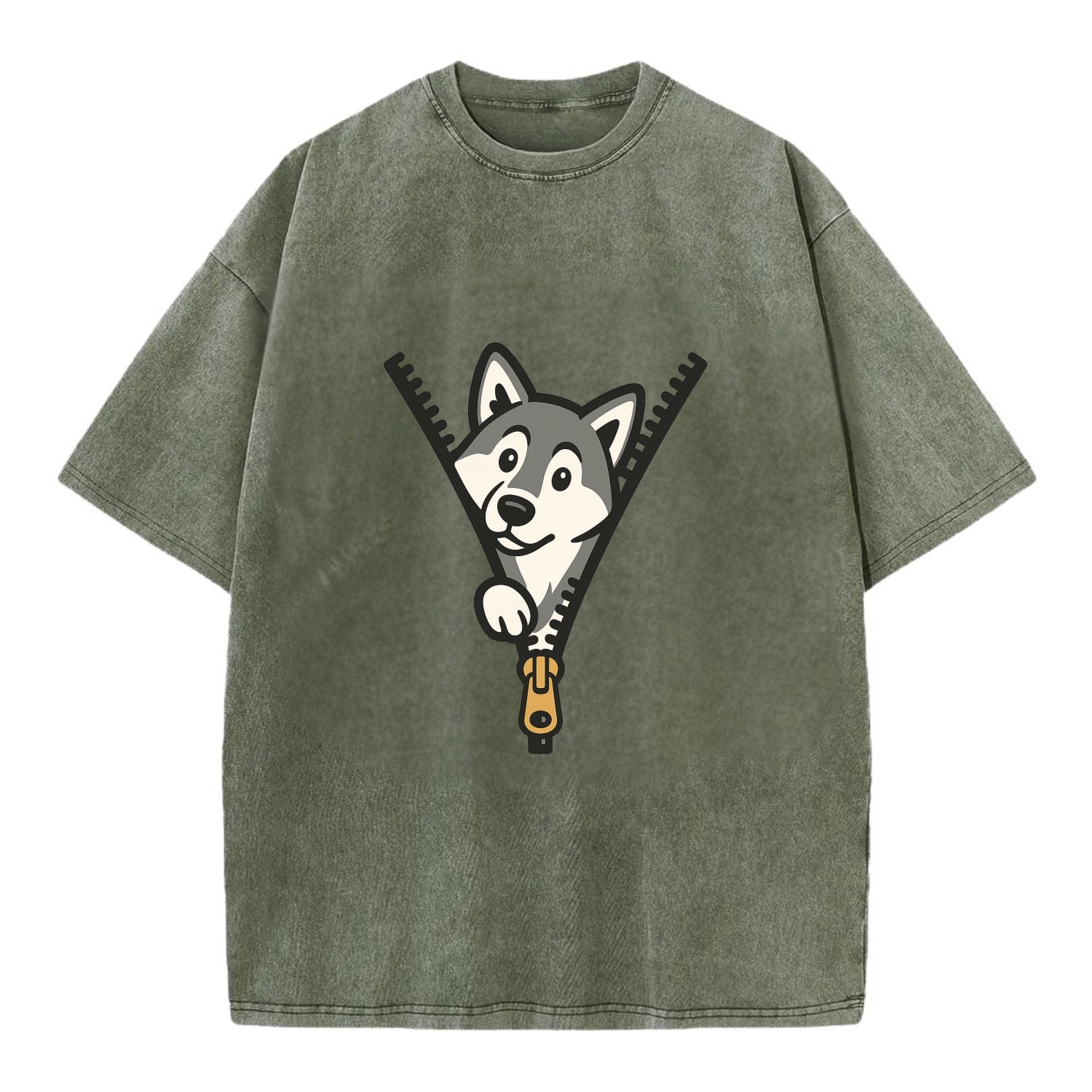 Alaskan Malamute - Vintage T-shirt - Army Green