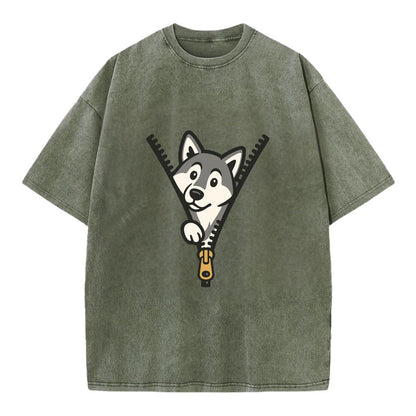 Alaskan Malamute - Vintage T-shirt - Army Green
