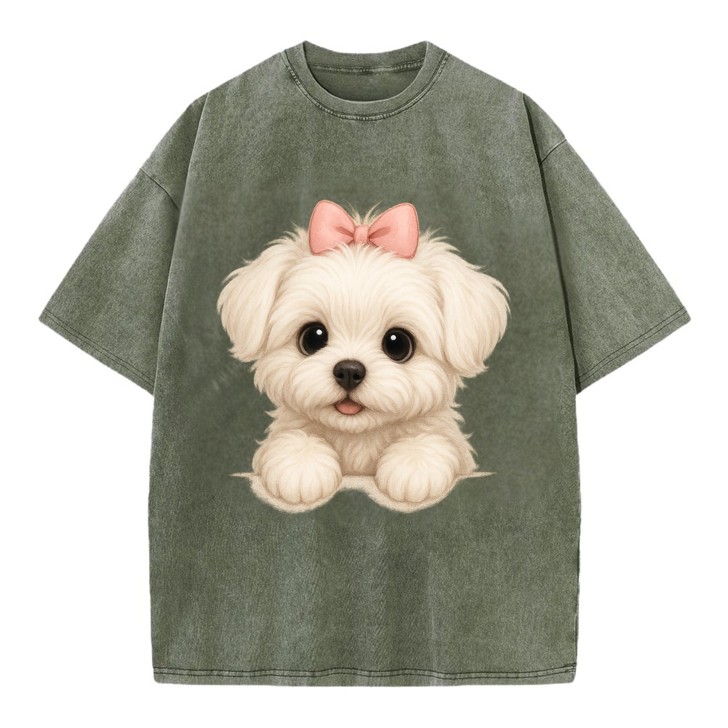 Maltese  - Vintage T-shirt - Army Green