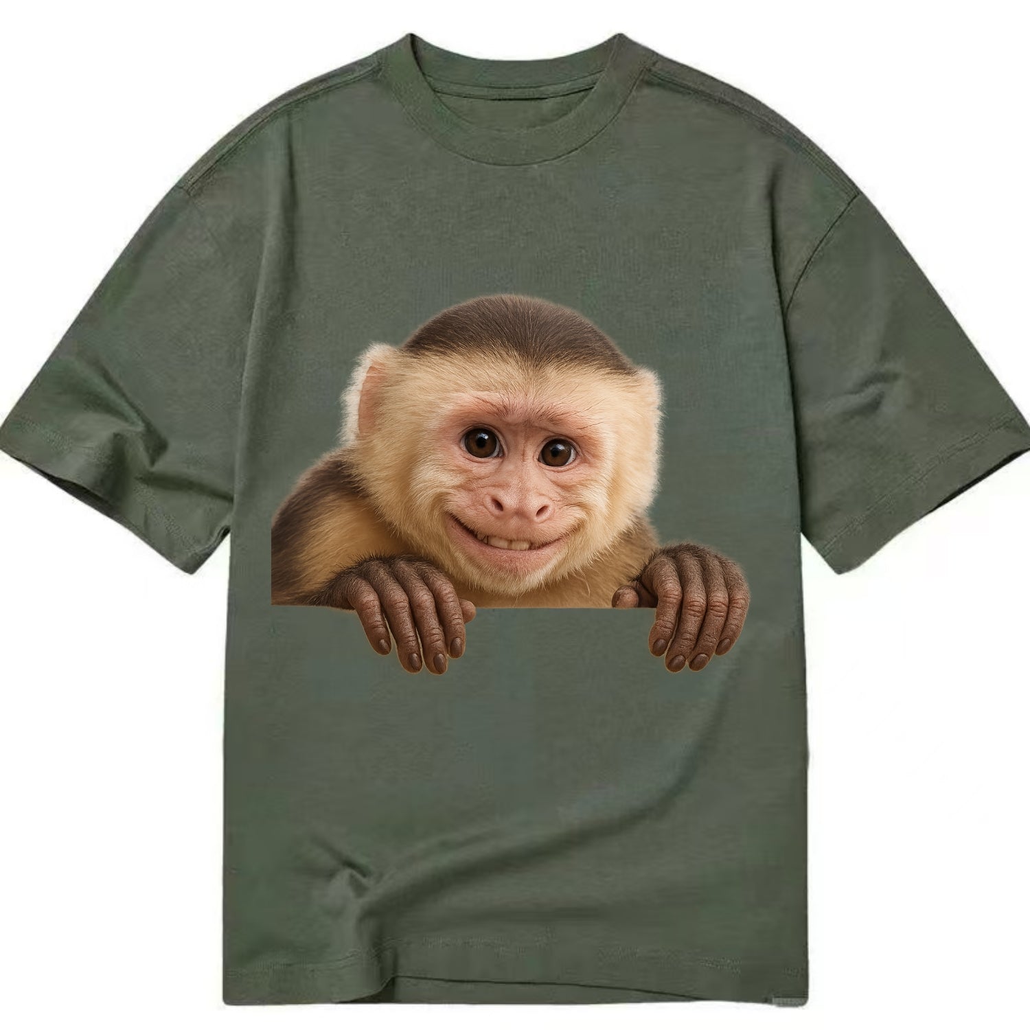 Capuchin Monkey  - Classic T-shirt - Army Green