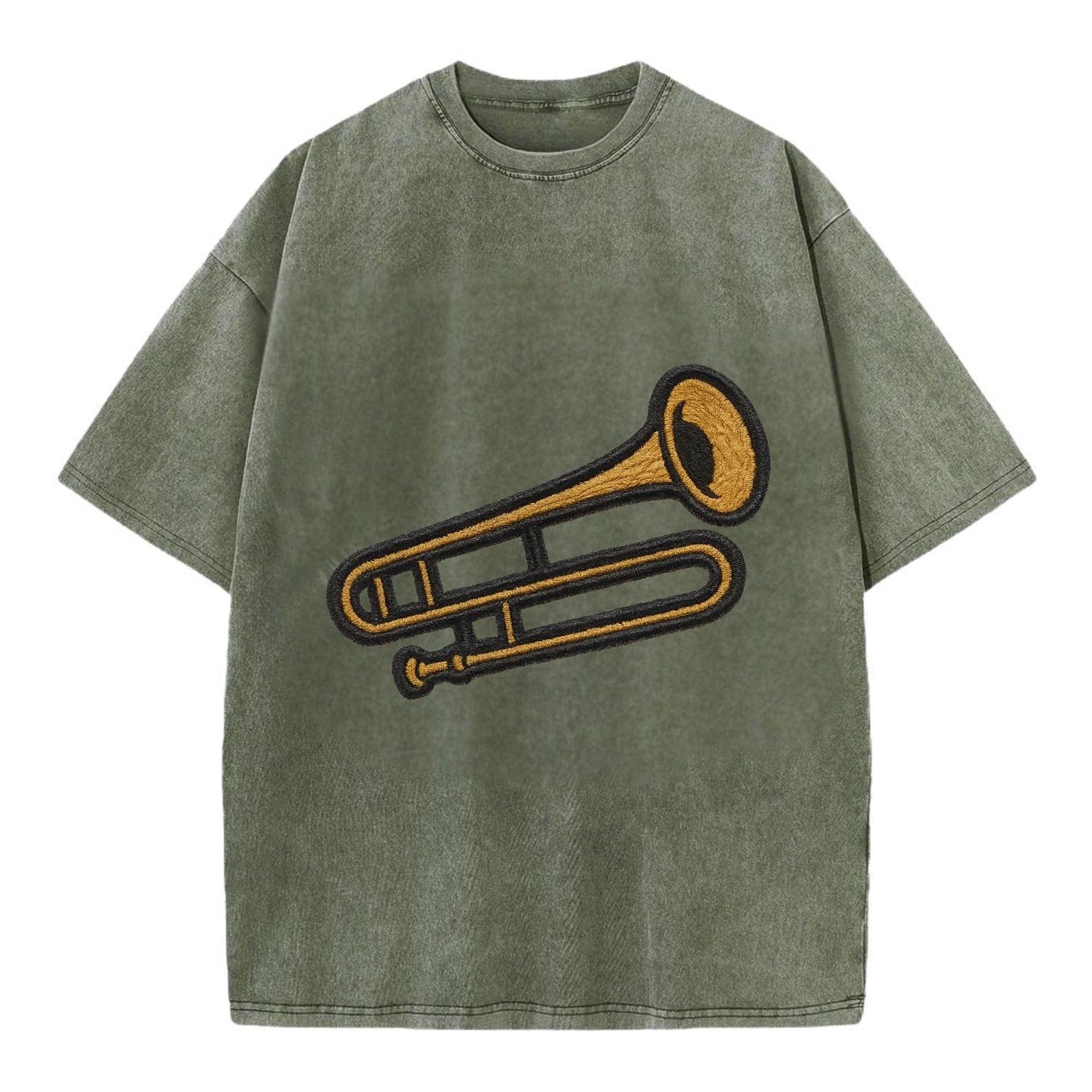 Trombone  - Vintage T-shirt - Army Green