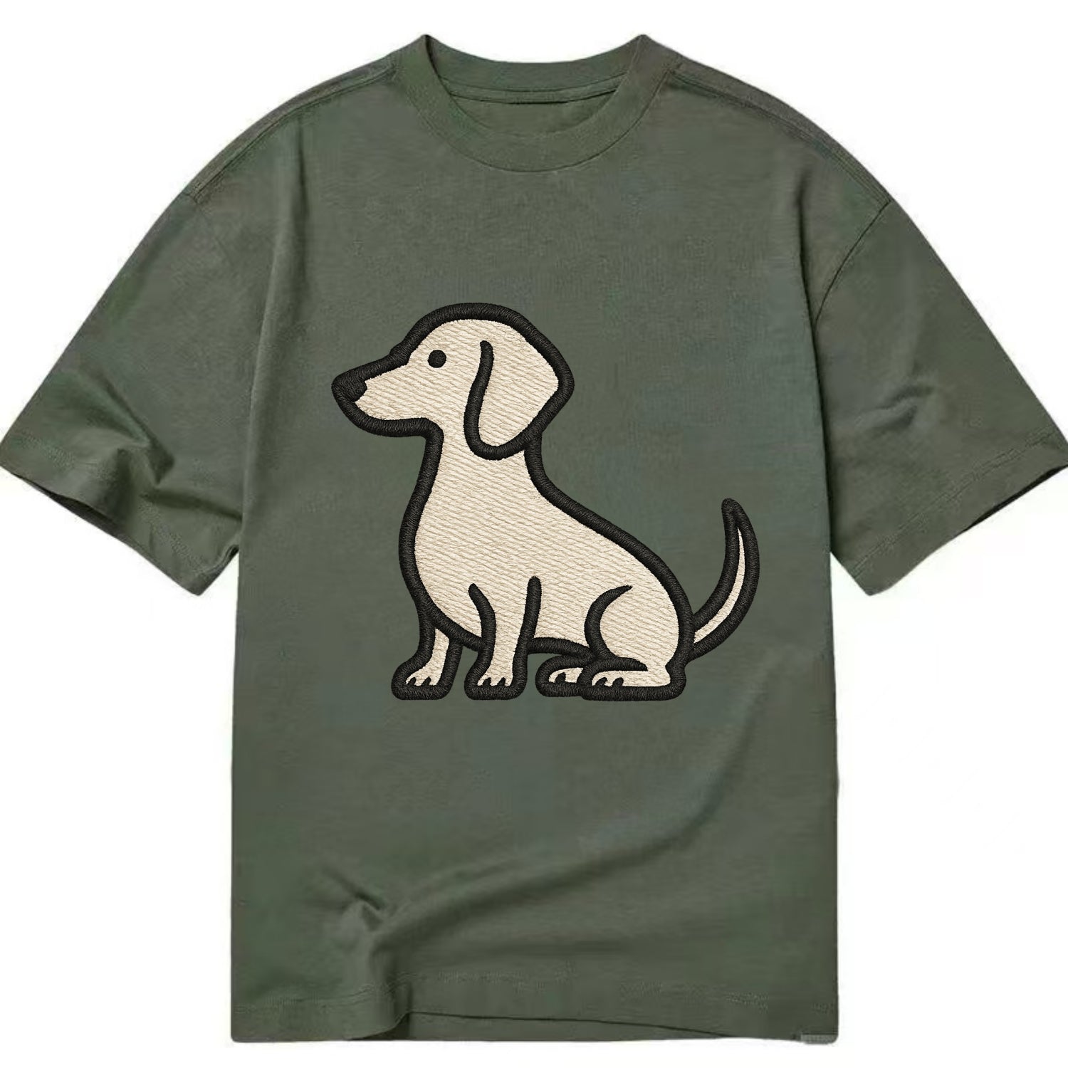 Dachshund - Long body profile view - Cla Classic T-shirt - Army Green