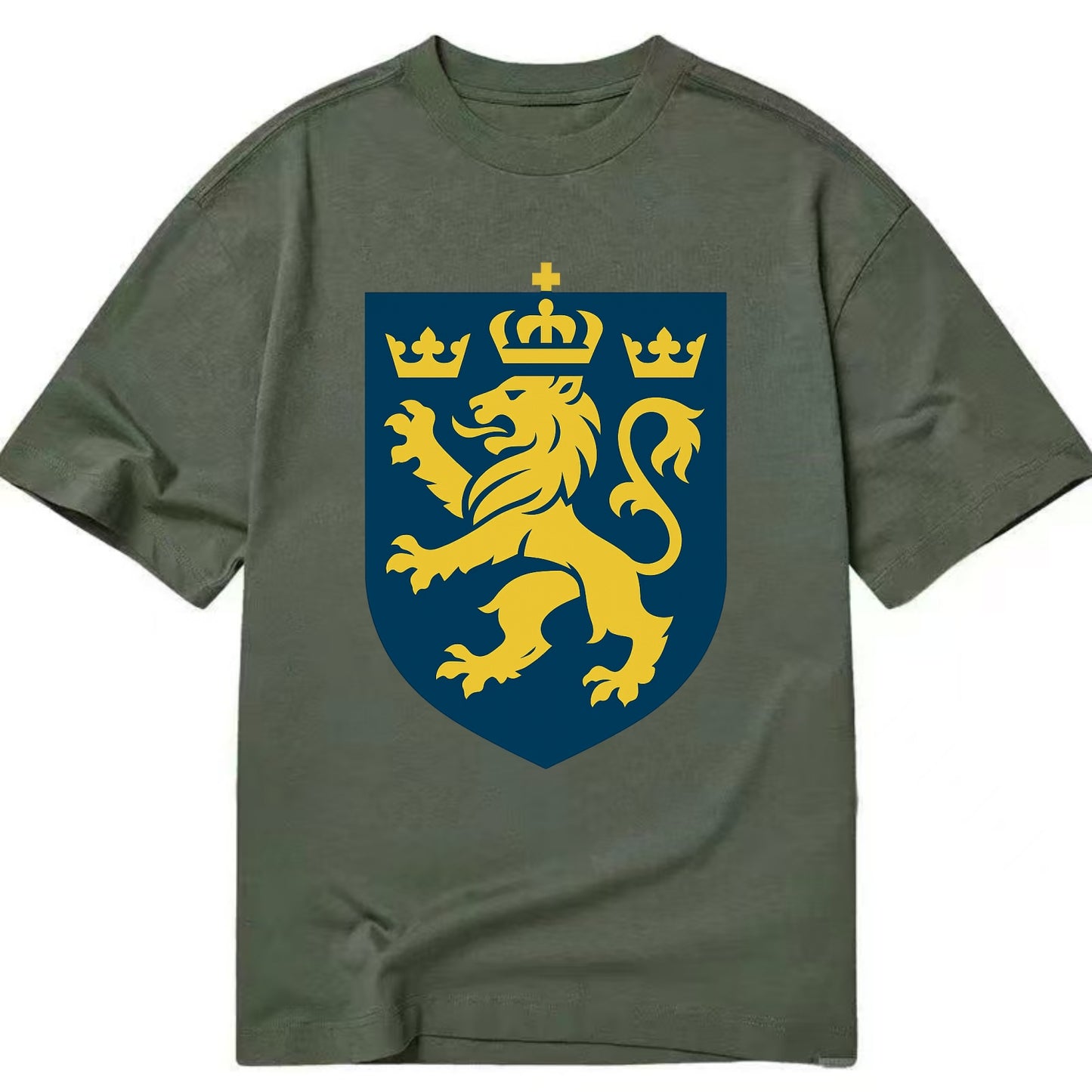 Sweden Three Crowns Emblem  - Classic T-shirt - Army Green