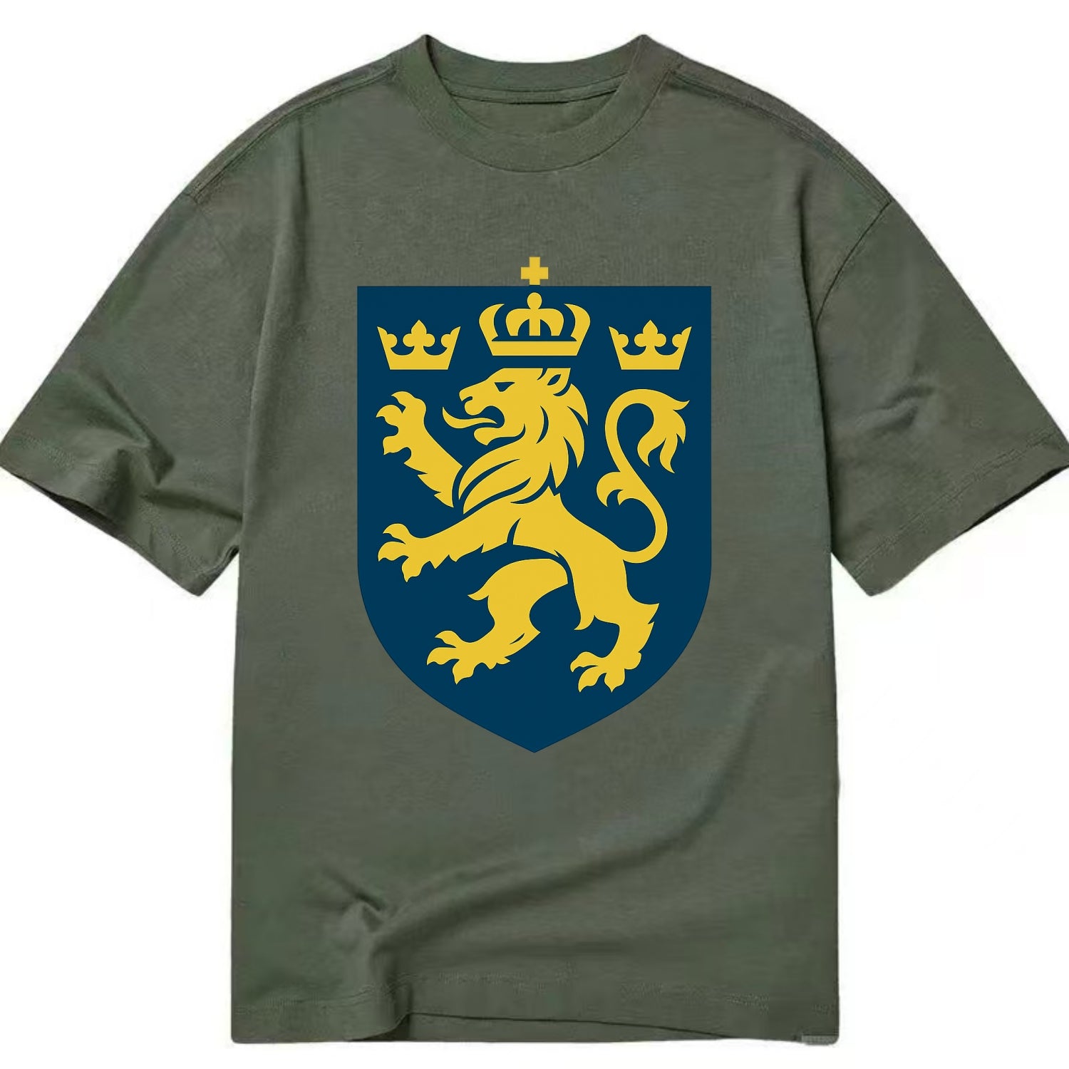 Sweden Three Crowns Emblem  - Classic T-shirt - Army Green