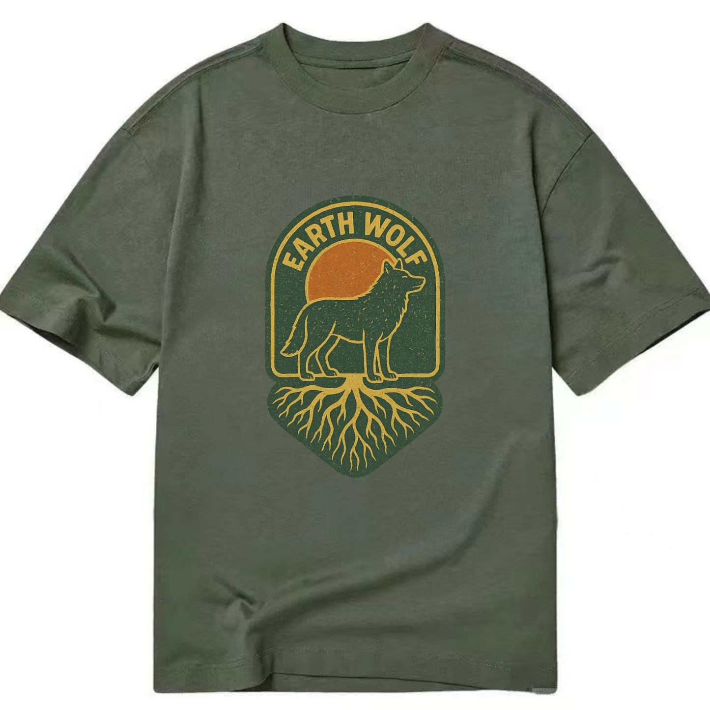 Earth Wolf Roots  - Classic T-shirt - Army Green