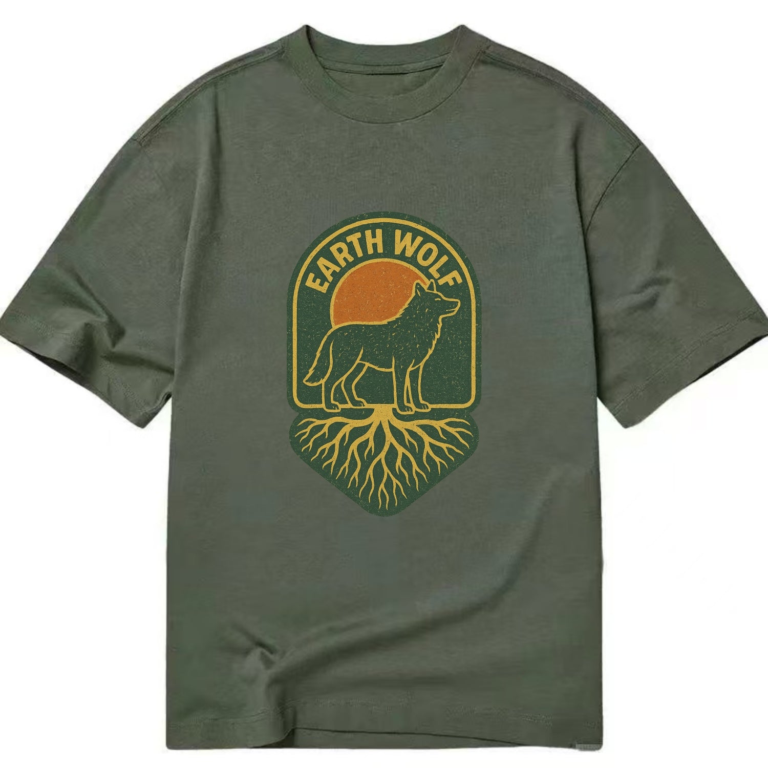 Earth Wolf Roots  - Classic T-shirt - Army Green