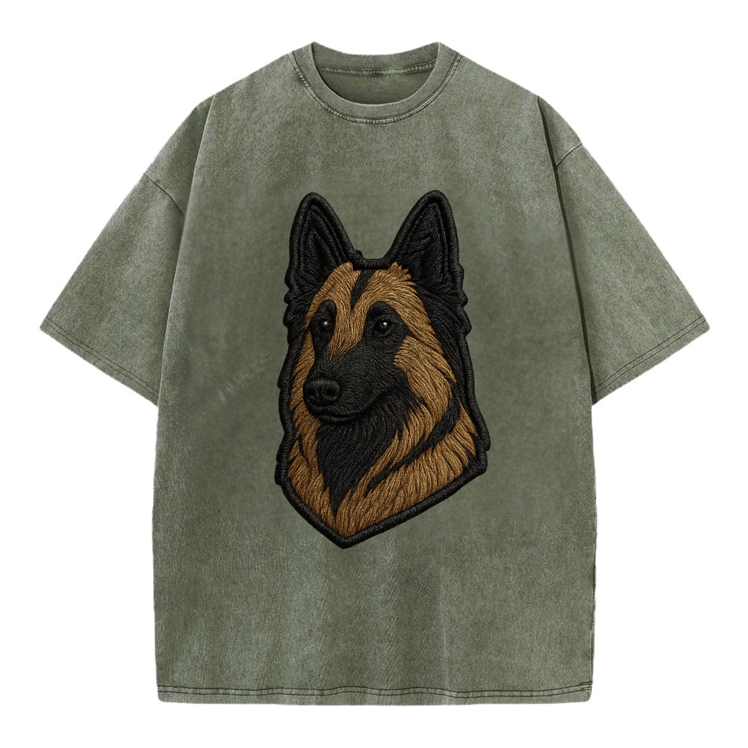 Belgian Tervuren - Trendy shepherd desig - Vintage T-shirt - Army Green