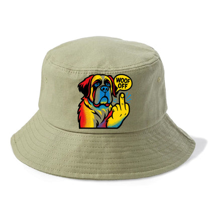 Saint Bernard with gentle giant face and droopy jowls, huge paw raised - Bucket Hat - Army Green