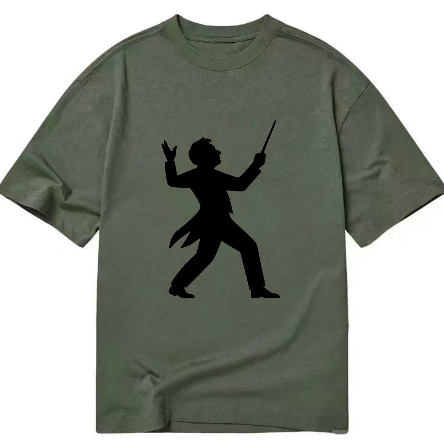 Conductor leading orchestra passionately - Classic T-shirt - Army Green