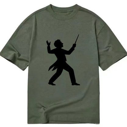 Conductor leading orchestra passionately - Classic T-shirt - Army Green