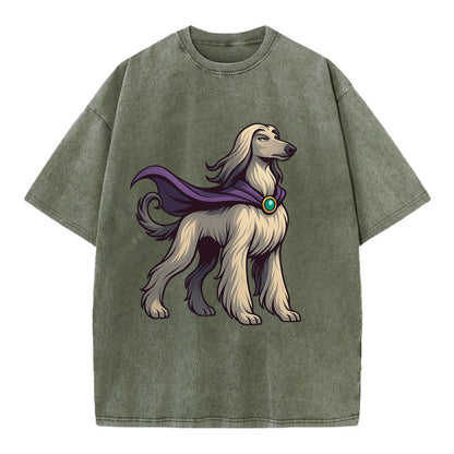 Afghan Hound Mystic Hero  - Vintage T-shirt - Army Green