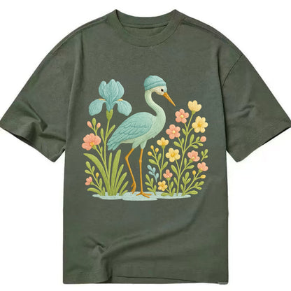 Mint Crane - Classic T-shirt - Army Green