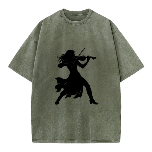 Violinist performing dramatic pose - Vintage T-shirt