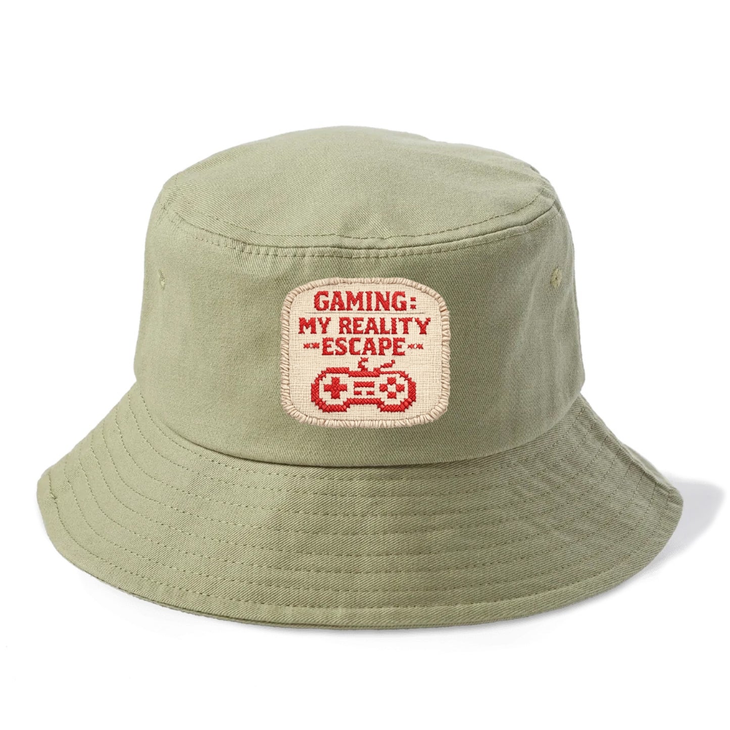 GAMING: MY REALITY ESCAPE - red game escape - red - gaming reality escape - Bucket Hat - Army Green