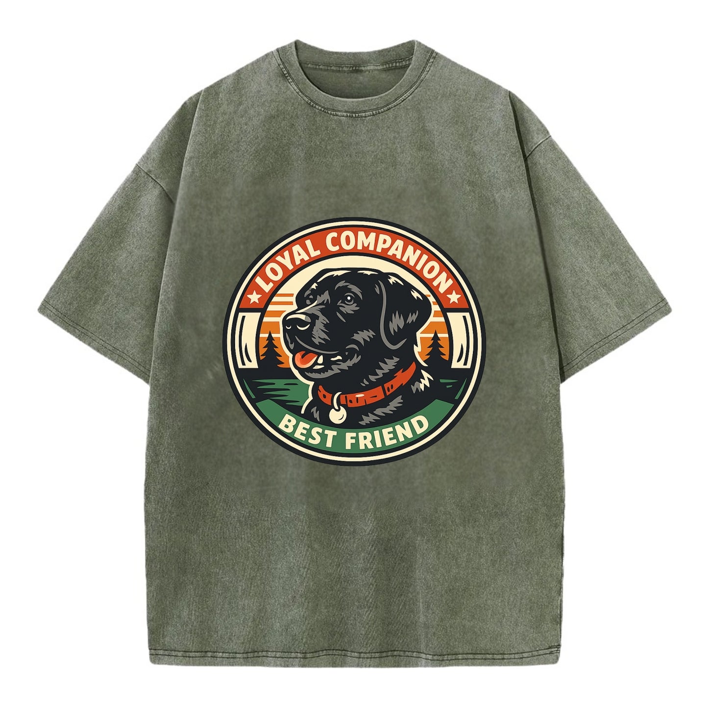 Noble Companion Emblem - Vintage T-shirt - Army Green
