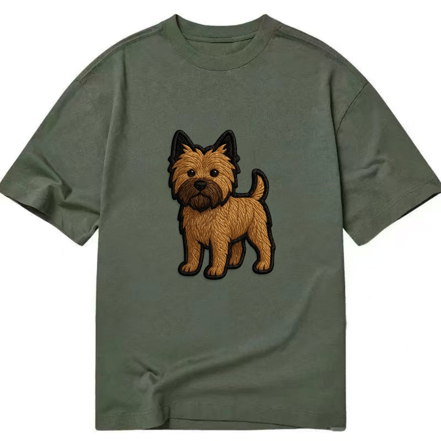Cairn Terrier - Modern shaggy design wit - Classic T-shirt - Army Green