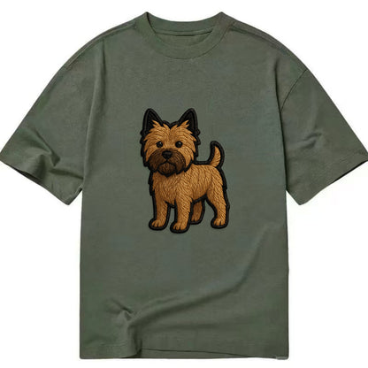 Cairn Terrier - Modern shaggy design wit - Classic T-shirt - Army Green