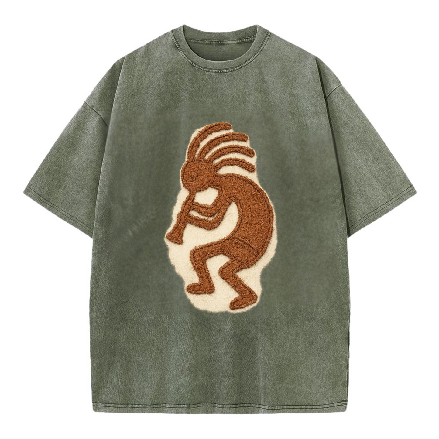 Kokopelli  - Vintage T-shirt - Army Green